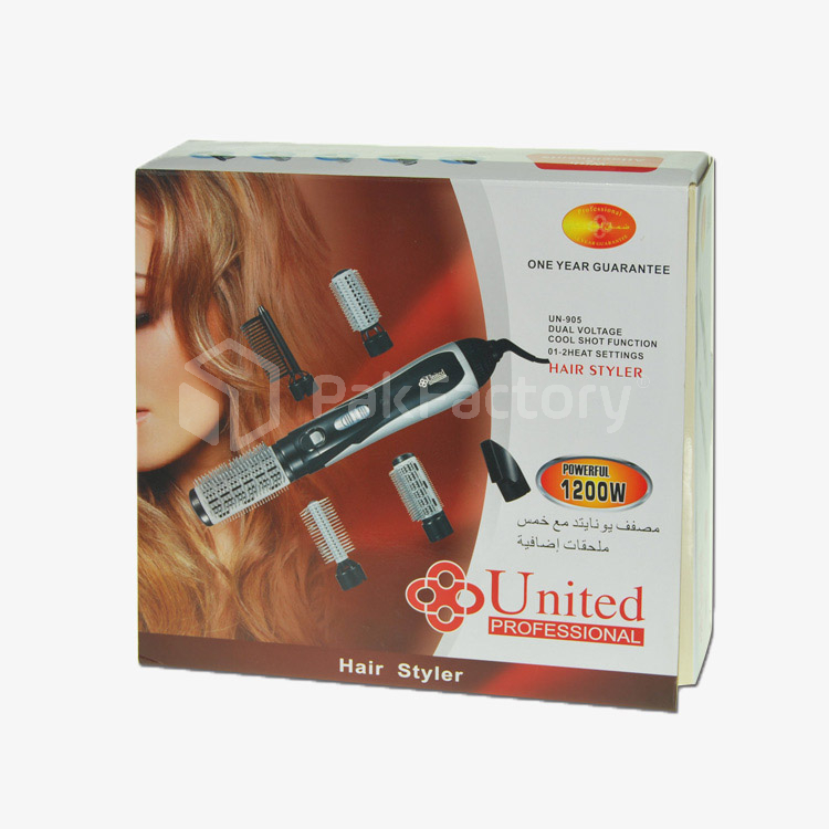 Hair Styler Packaging Box with Display Panel