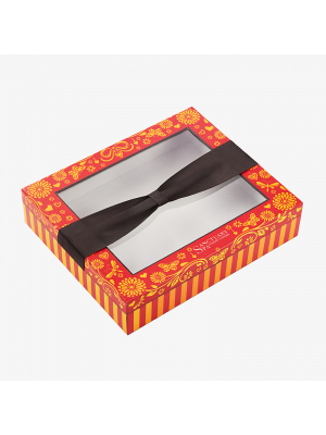 Red Two-Piece Spa Box with Ribbon and Window