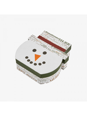 White Snowman Christmas Lid-off Box