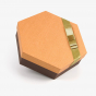 Texture Brown Hexagon Box with Ribbon