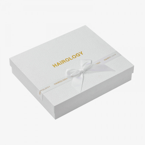 White & Gold Texture Hair Box with Insert