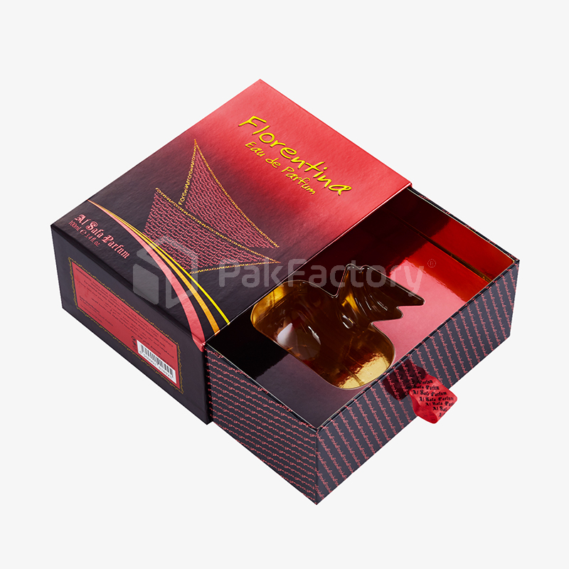 Custom Perfume Drawer Box with Ribbon Handle | PakFactory®