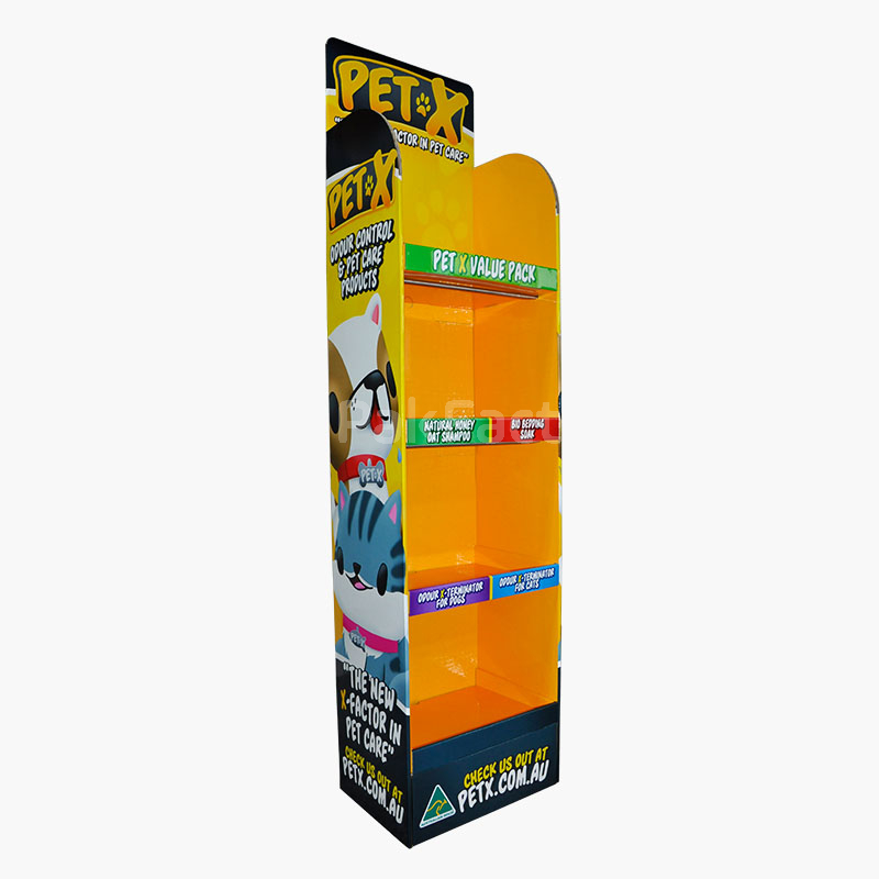 Orange Four-Shelf Pet Products Display