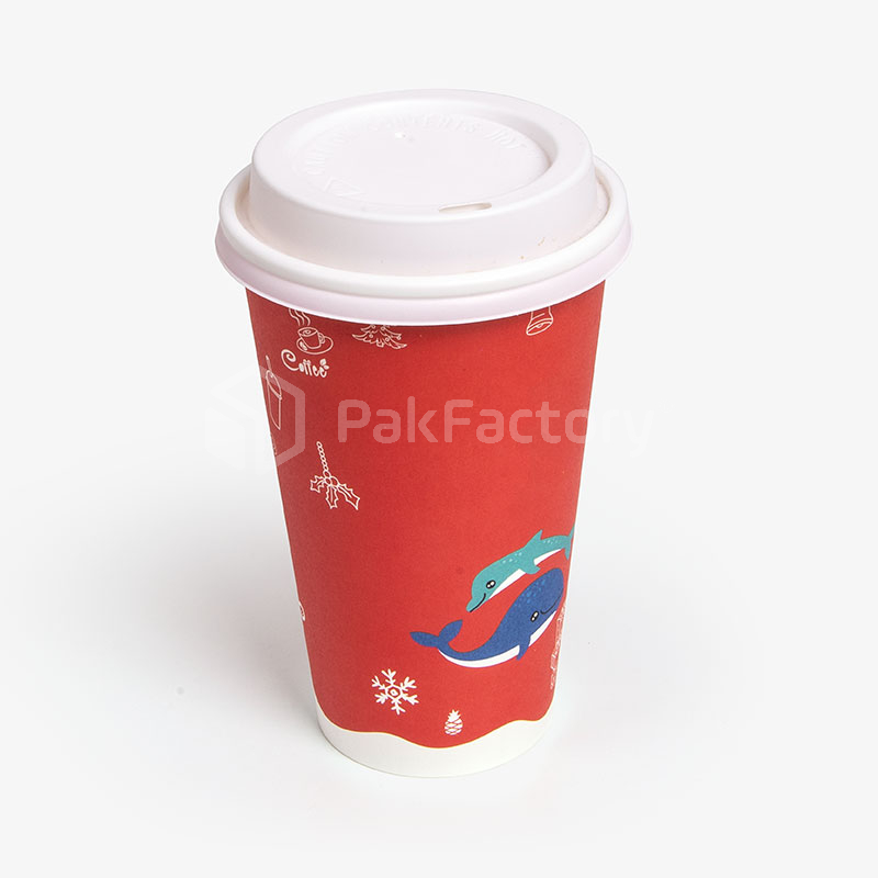 12oz PE Double Wall Custom Branded Coffee Cups - PackGenie